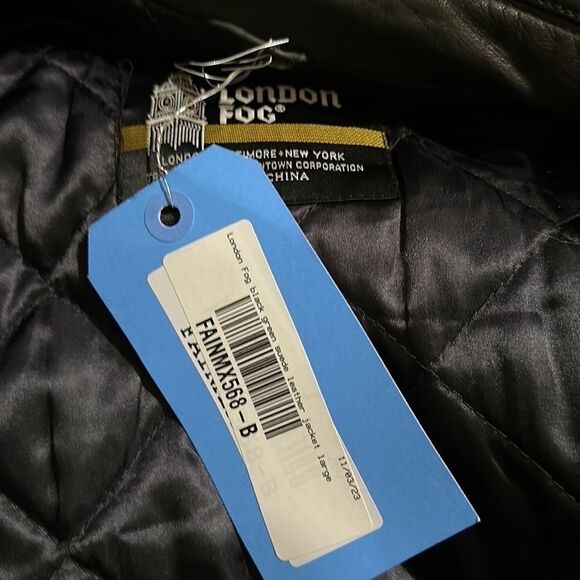 Green Leather London Fog Jacket NWT - Picture 2 of 5